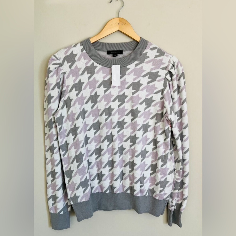 Ann Taylor Herringbone‎ Puff Sleeve Sweater - NWT